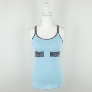 Athleta Prasada Women's XS Blue Scoop Neck Racerback Shelf Bra Yoga Tank Top